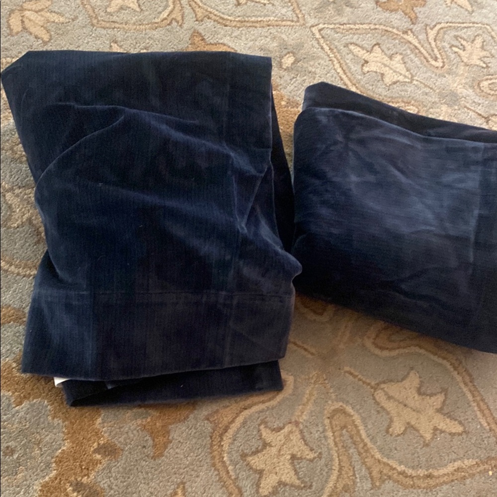 Dark Blue Velvety Curtains 50x96 very thick and very heavy Made in USA